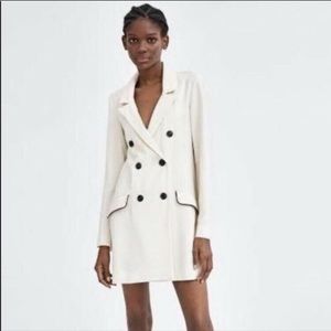 Zara blazer dress nude M